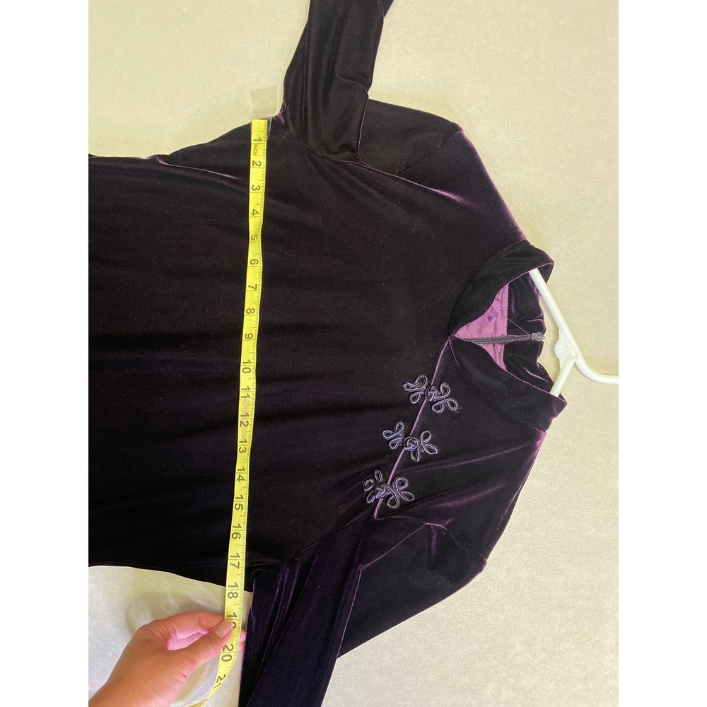 KC Spencer New York Vintage Purple Velvet Mandarin Collar Maxi Dress 12P 100093 - Picture 3 of 8